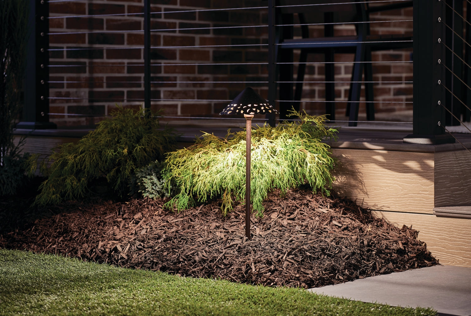 Lace One Light Path & Spread Textured Tannery Bronze Outdoor Path Lights special offer