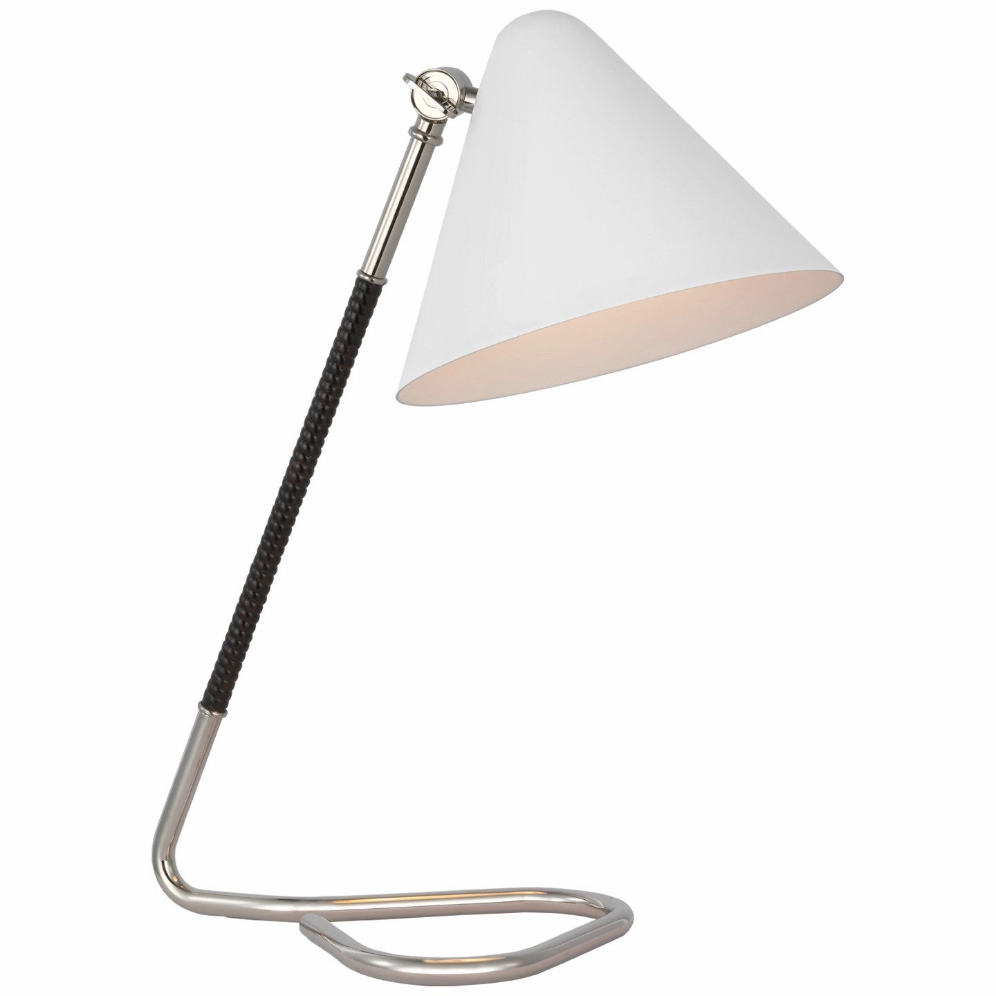 Laken LED Desk Lamp Polished Nickel and Black Rattan Desk Lamps Lighting sale online