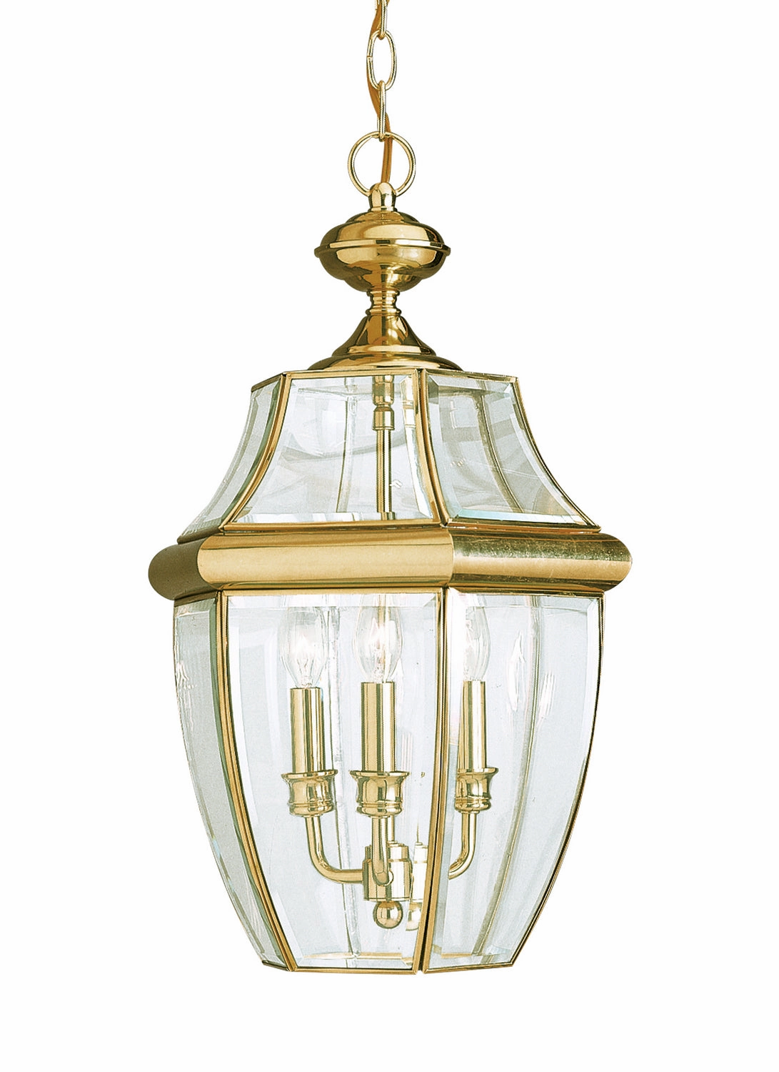 Lancaster Three Light Outdoor Pendant Polished Brass Outdoor Hanging Lights Lighting value pack