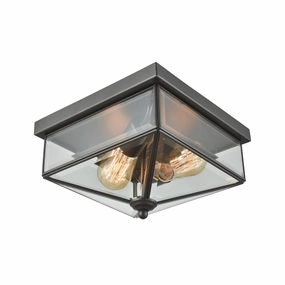 Lankford Two Light Flush Mount Oil Rubbed Bronze Outdoor Ceiling Mount Lighting clearance