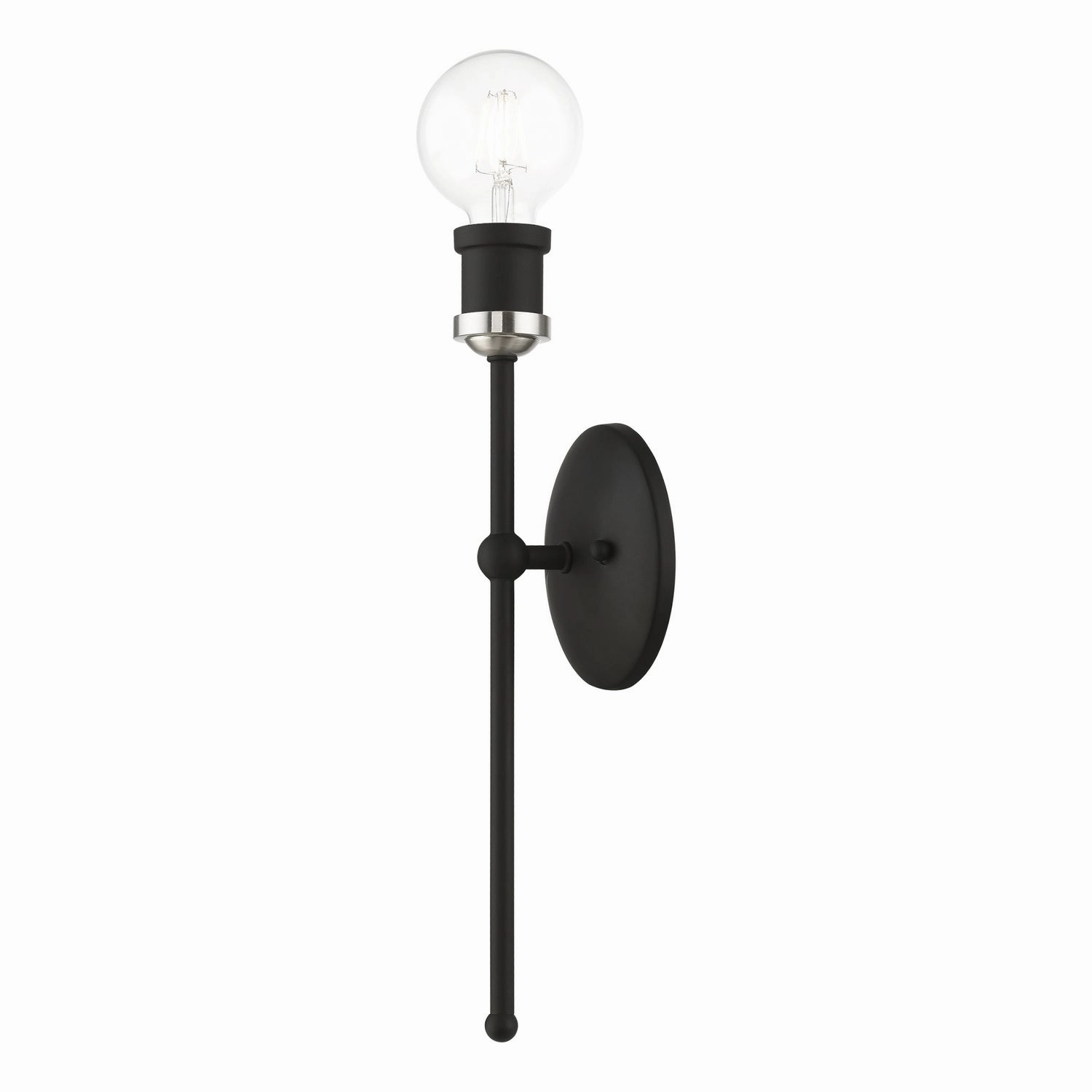 Lansdale One Light Wall Sconce Black w/Brushed Nickel Designer Wall Lights store deal
