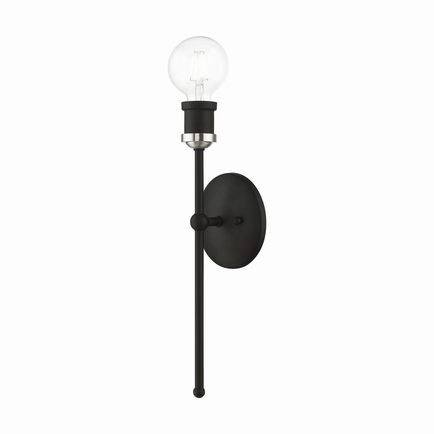 Lansdale One Light Wall Sconce Black w/Brushed Nickel Elegant Wall Lights clearance