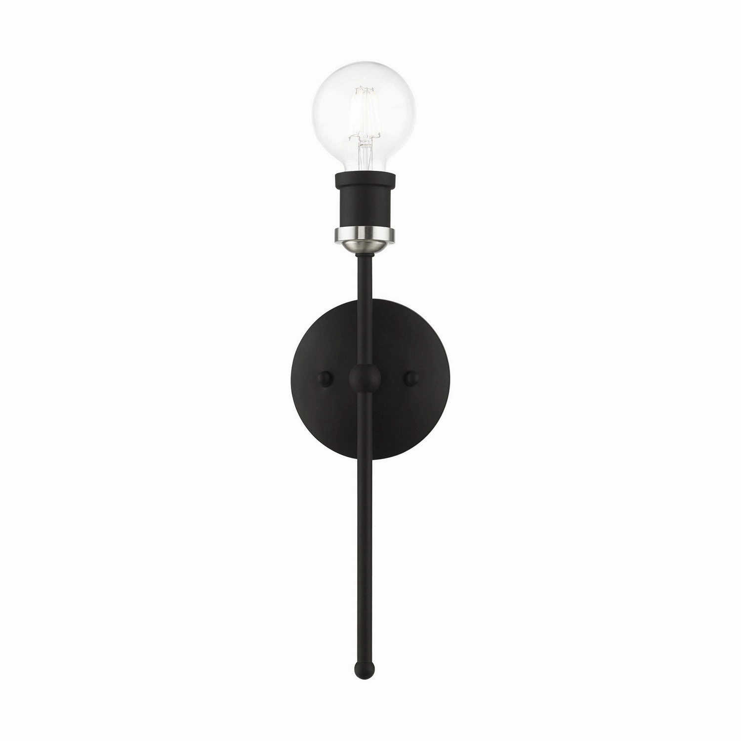 Lansdale One Light Wall Sconce Black w/Brushed Nickel Designer Wall Lights store deal