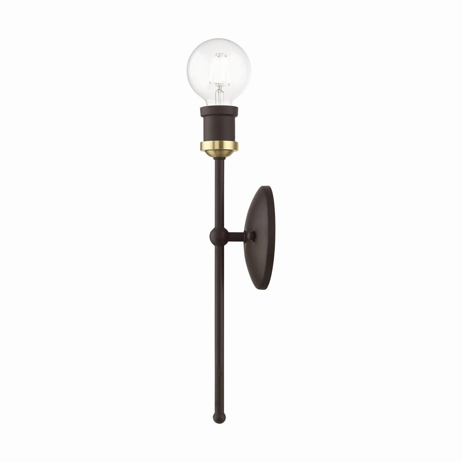 Lansdale One Light Wall Sconce Bronze w/Antique Brass Designer Wall Lights store deal
