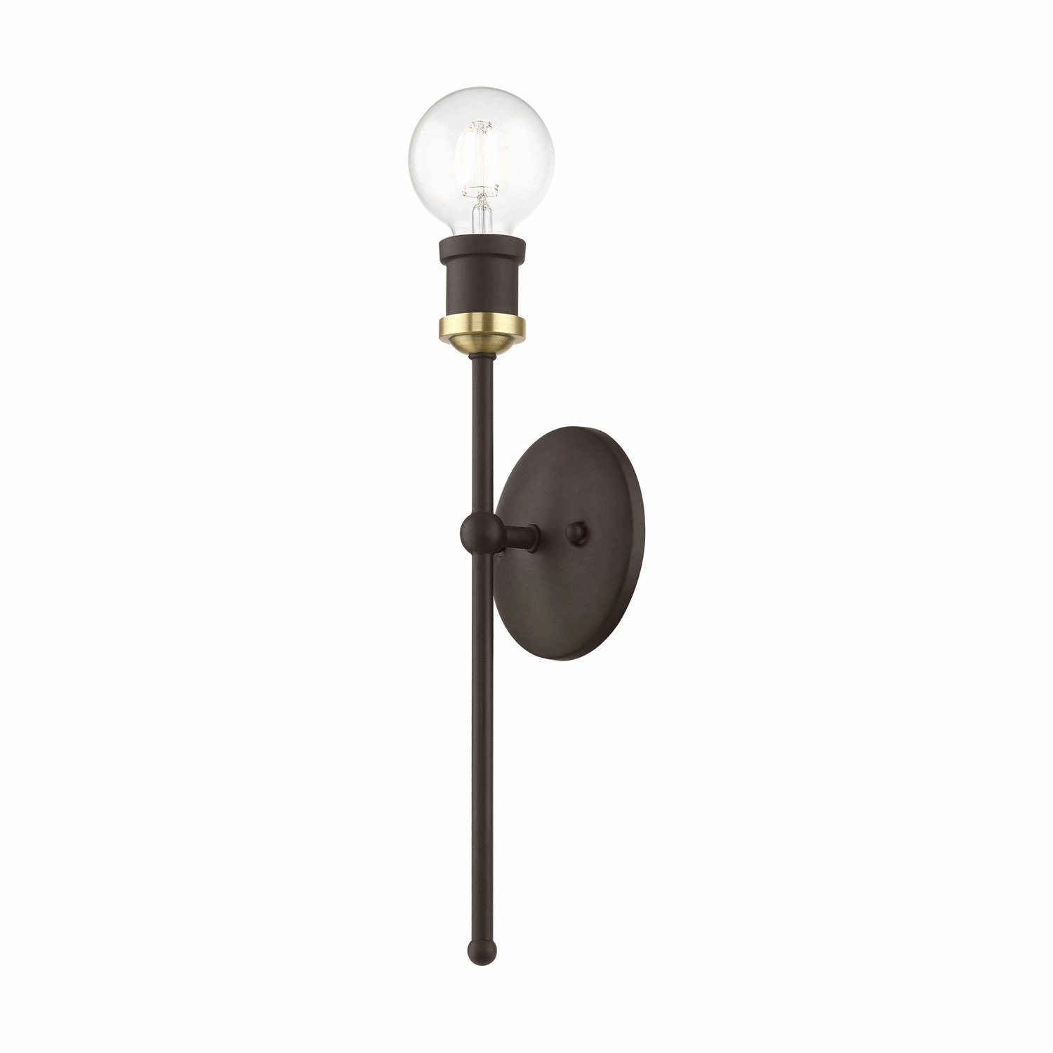 Lansdale One Light Wall Sconce Bronze w/Antique Brass Designer Wall Lights store deal