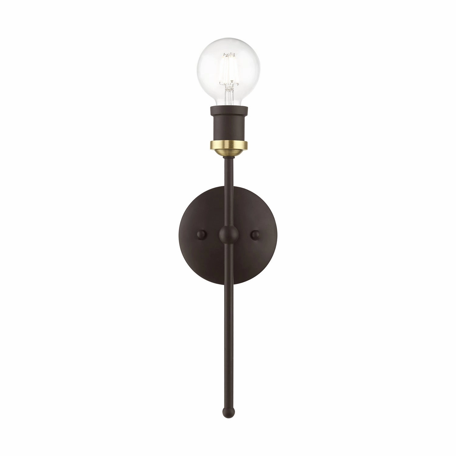 Lansdale One Light Wall Sconce Bronze w/Antique Brass Designer Wall Lights store deal