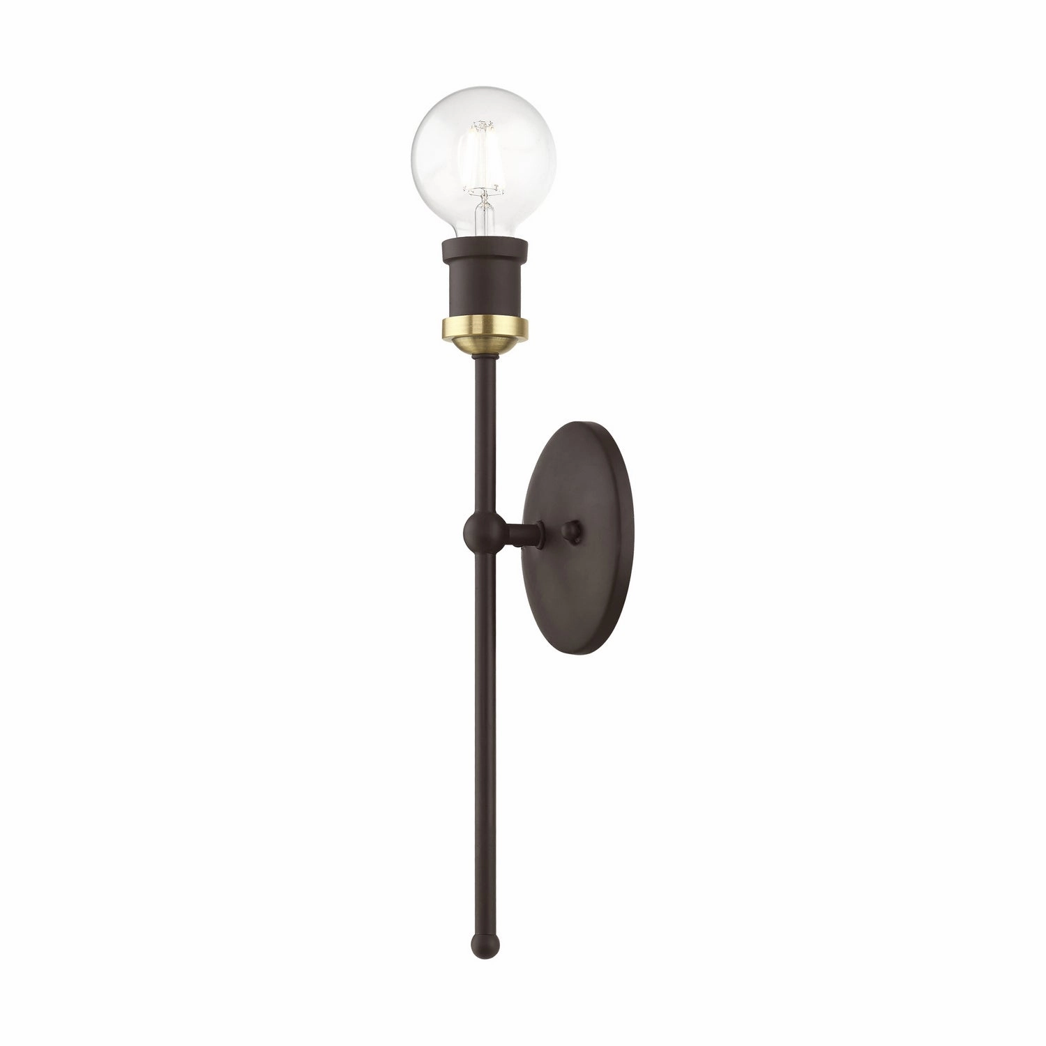 Lansdale One Light Wall Sconce Bronze w/Antique Brass Designer Wall Lights store deal
