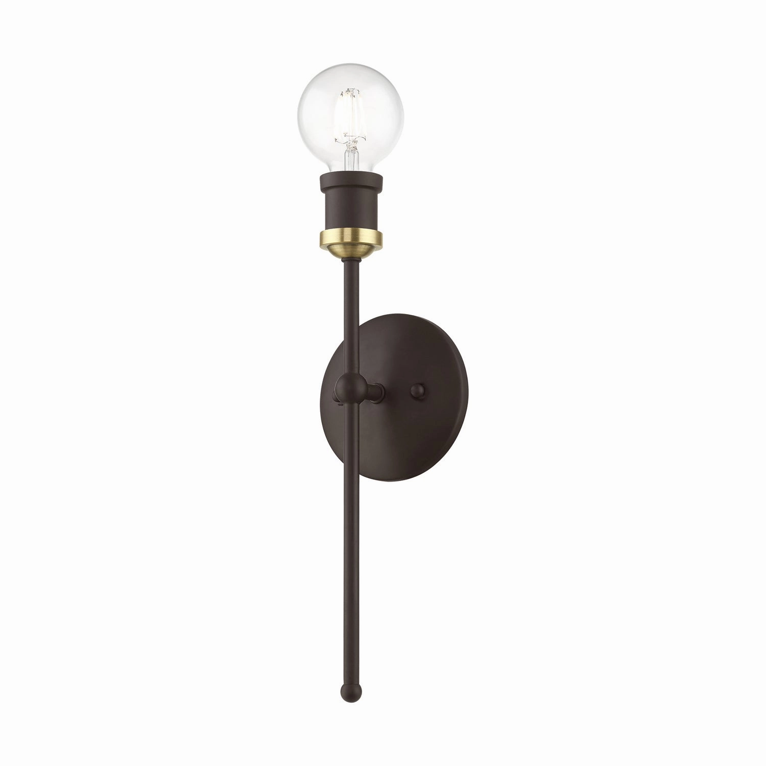Lansdale One Light Wall Sconce Bronze w/Antique Brass Designer Wall Lights store deal