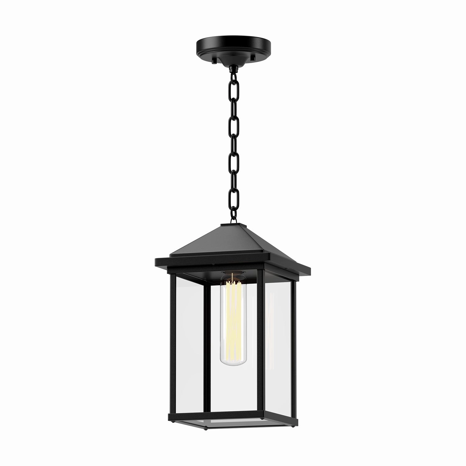 Larchmont One Light Exterior Pendant Clear Glass/Textured Black Hanging Lantern Lights deals