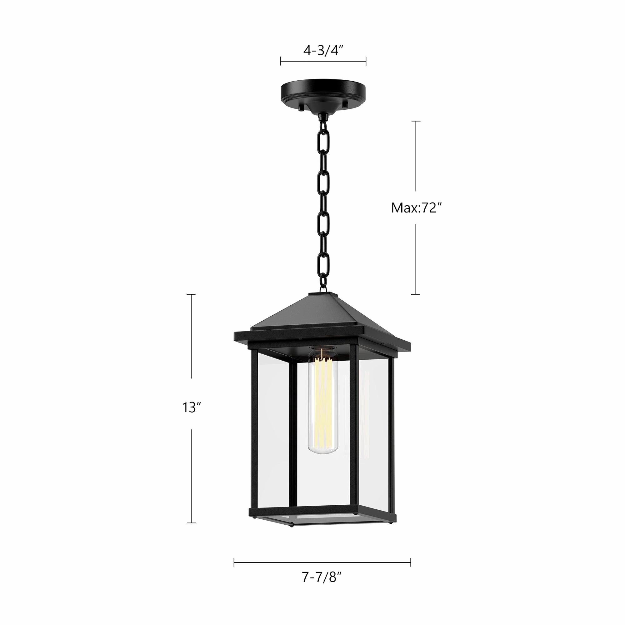 Larchmont One Light Exterior Pendant Clear Glass/Textured Black Hanging Lantern Lights deals