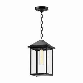 Larchmont One Light Exterior Pendant Clear Glass/Textured Black Outdoor Hanging Lights Lighting best seller