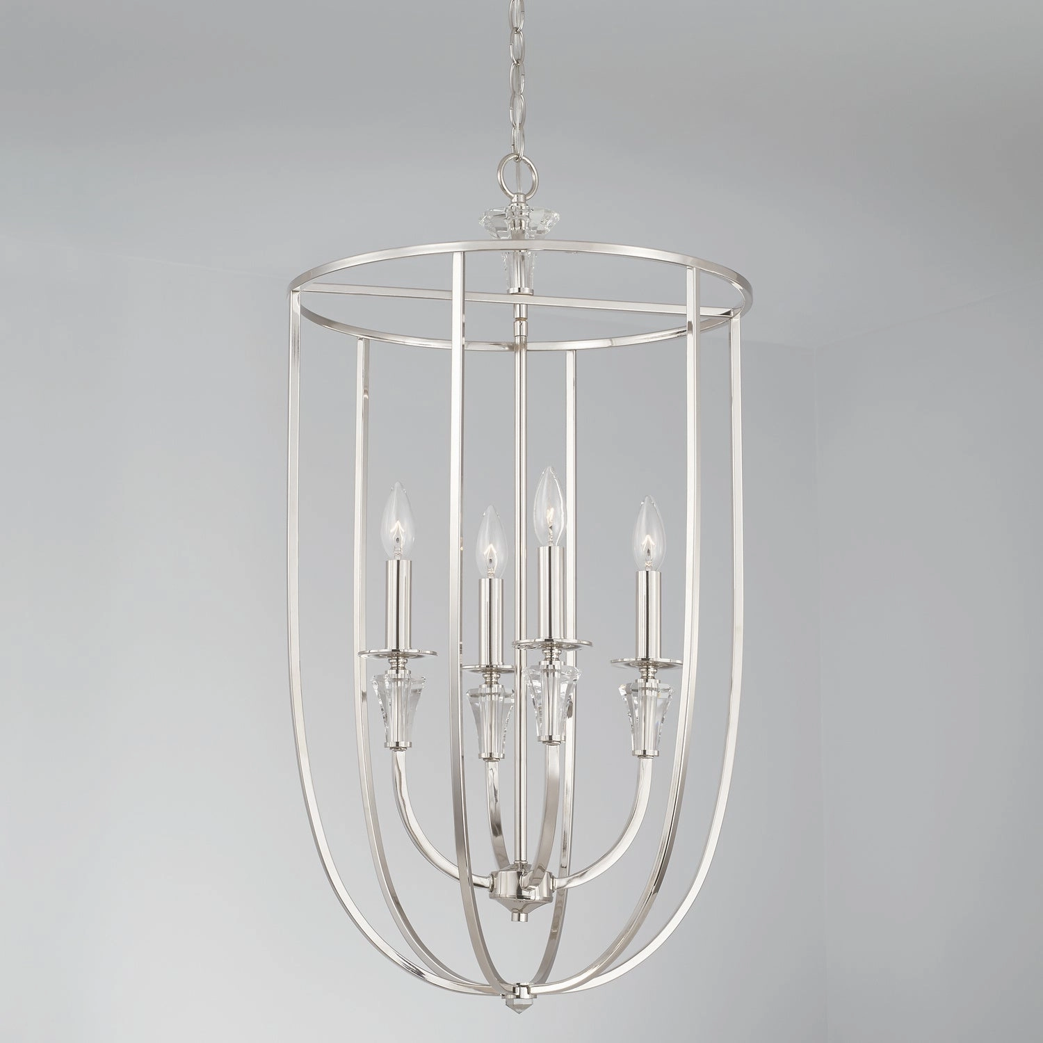 Laurent Four Light Foyer Polished Nickel Ceiling Light Fixtures on sale
