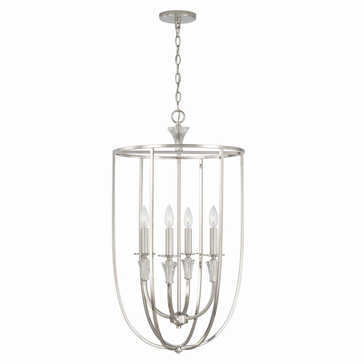 Laurent Four Light Foyer Polished Nickel Ceiling Light Fixtures on sale