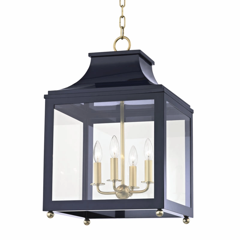 Leigh Four Light Lantern Aged Brass/Navy Outdoor Hanging Lights Lighting premium