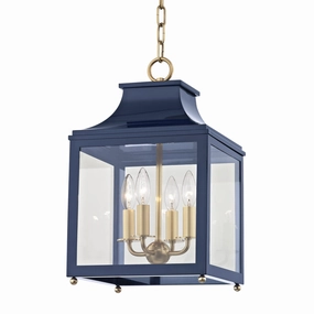 Leigh Four Light Lantern Aged Brass/Navy Outdoor Hanging Lights Lighting premium