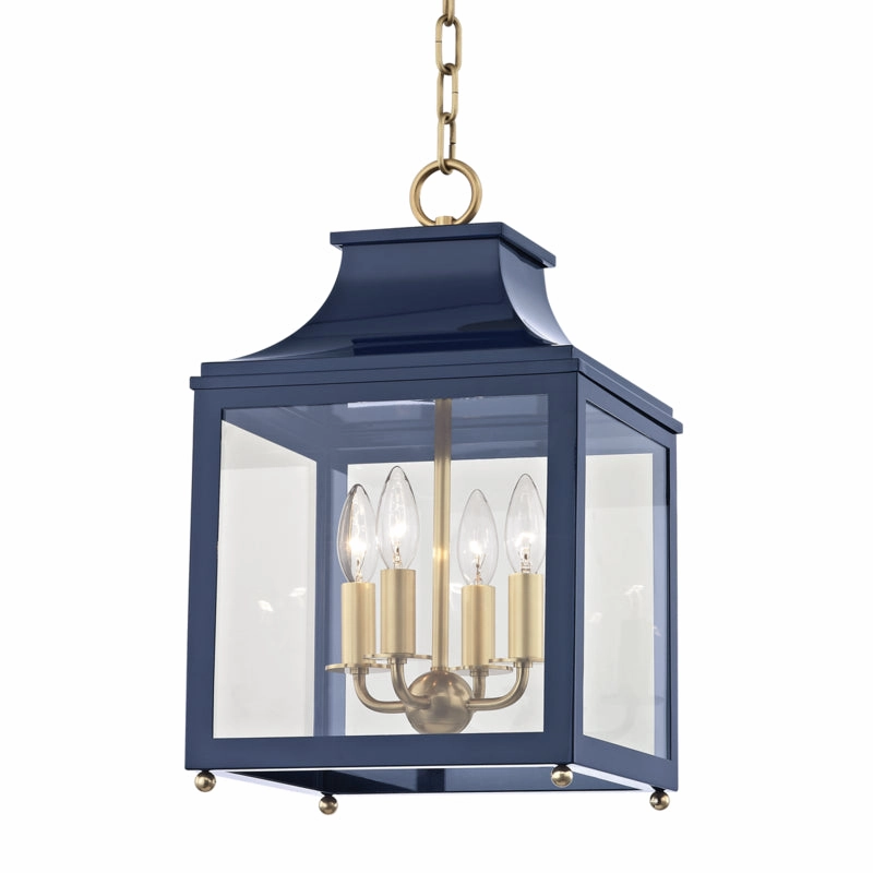 Leigh Four Light Lantern Aged Brass/Navy Outdoor Hanging Lights Lighting premium