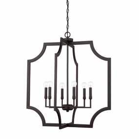 Lesley Six Light Foyer Black Iron Ceiling Lights Lighting free shipping