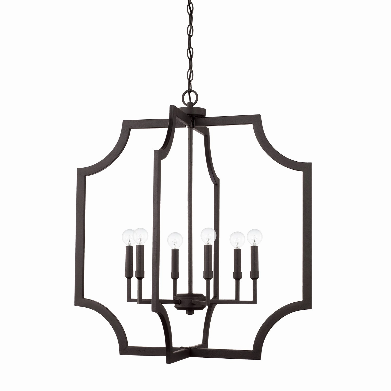 Lesley Six Light Foyer Black Iron Ceiling Lights Lighting free shipping