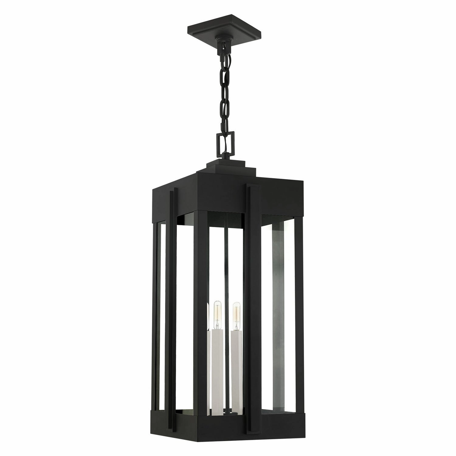 Lexington Four Light Outdoor Pendant Black Modern Outdoor Hanging Lights