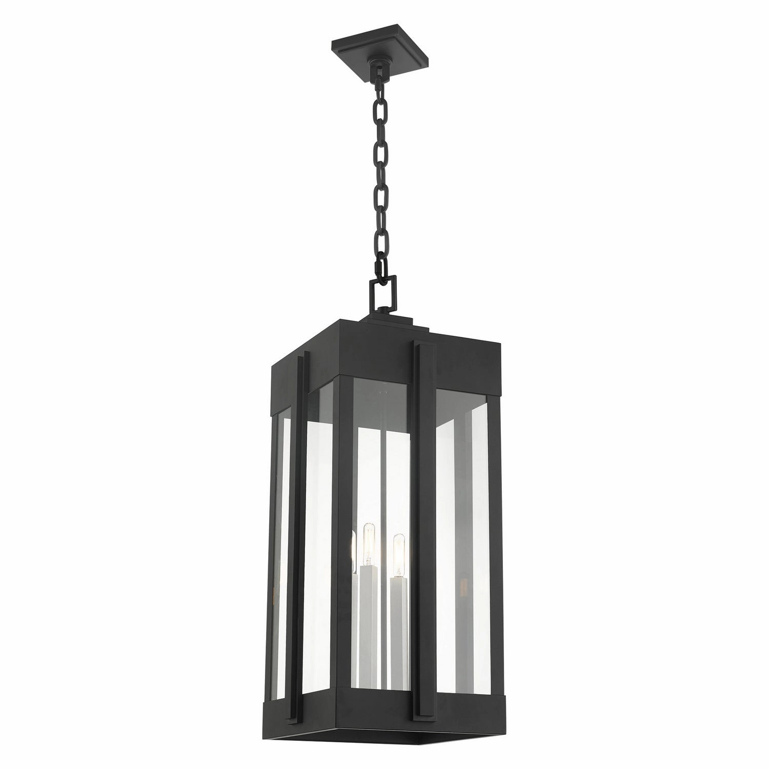Lexington Four Light Outdoor Pendant Black Modern Outdoor Hanging Lights