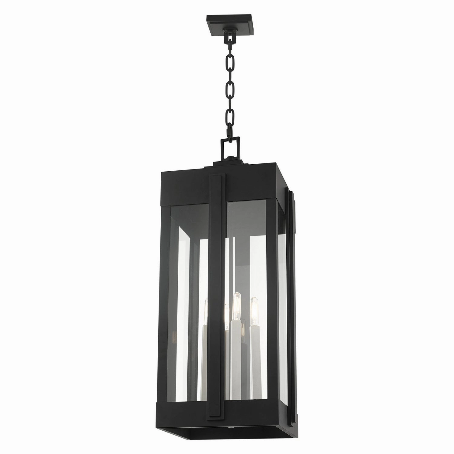 Lexington Four Light Outdoor Pendant Black Modern Outdoor Hanging Lights