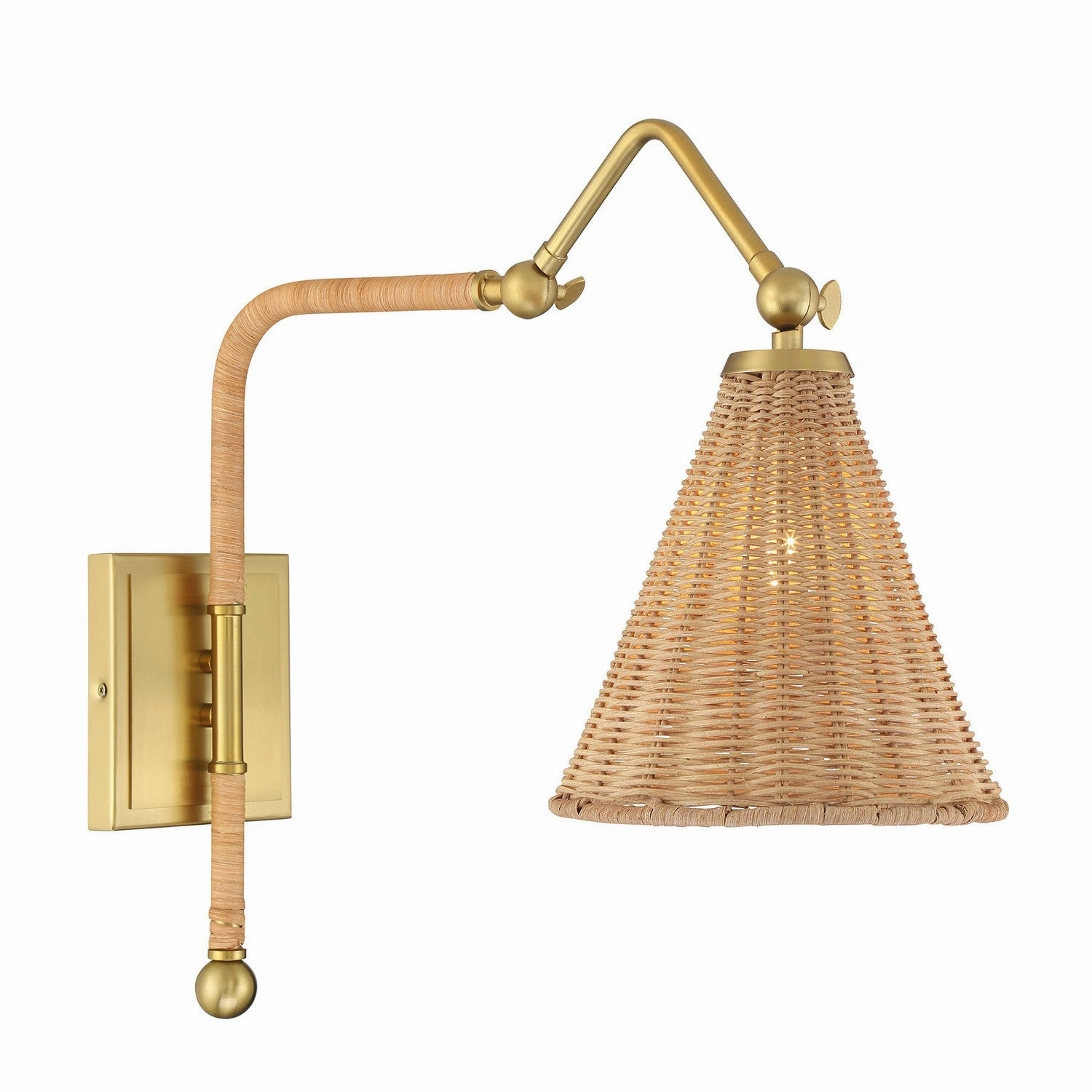 Linell One Light Wall Sconce Warm Brass Budget Wall Lights now available