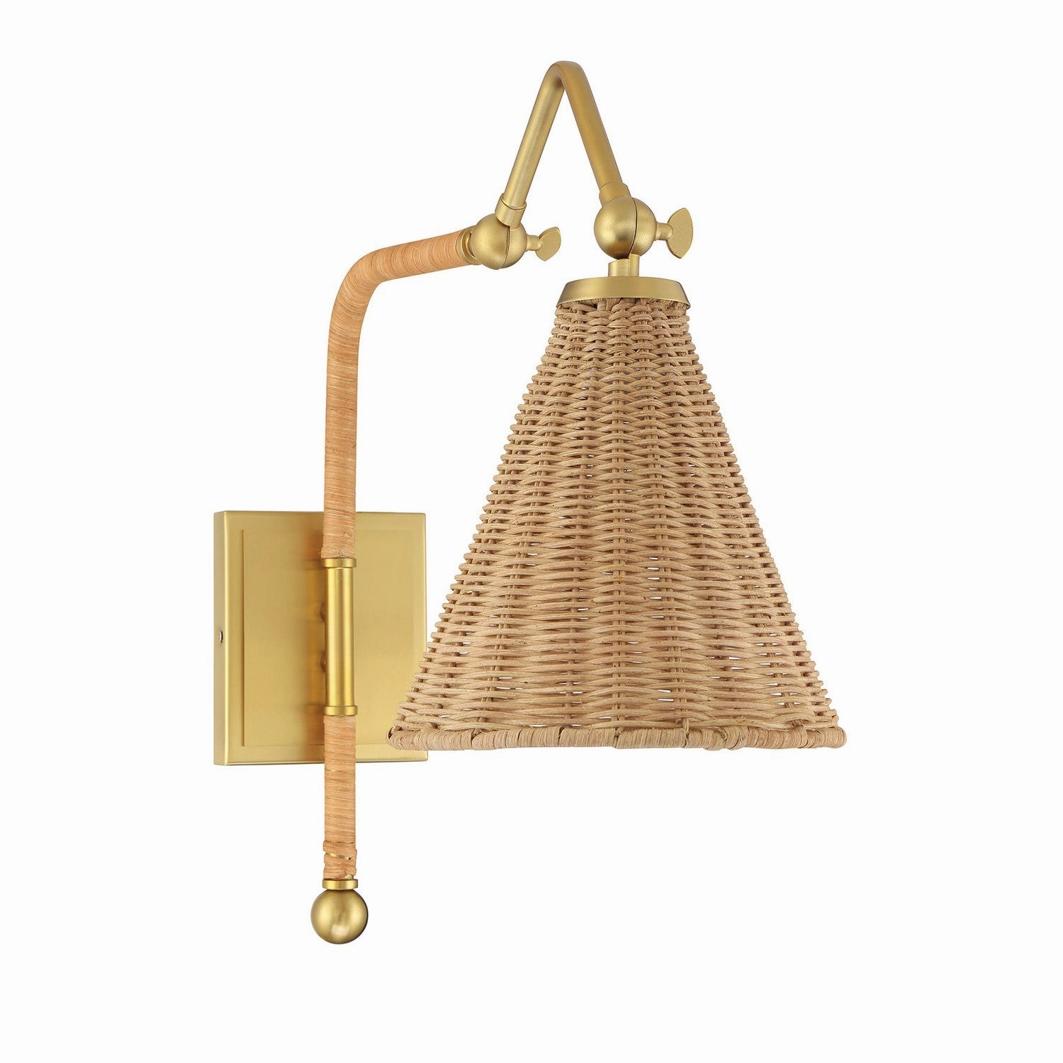 Linell One Light Wall Sconce Warm Brass Budget Wall Lights now available