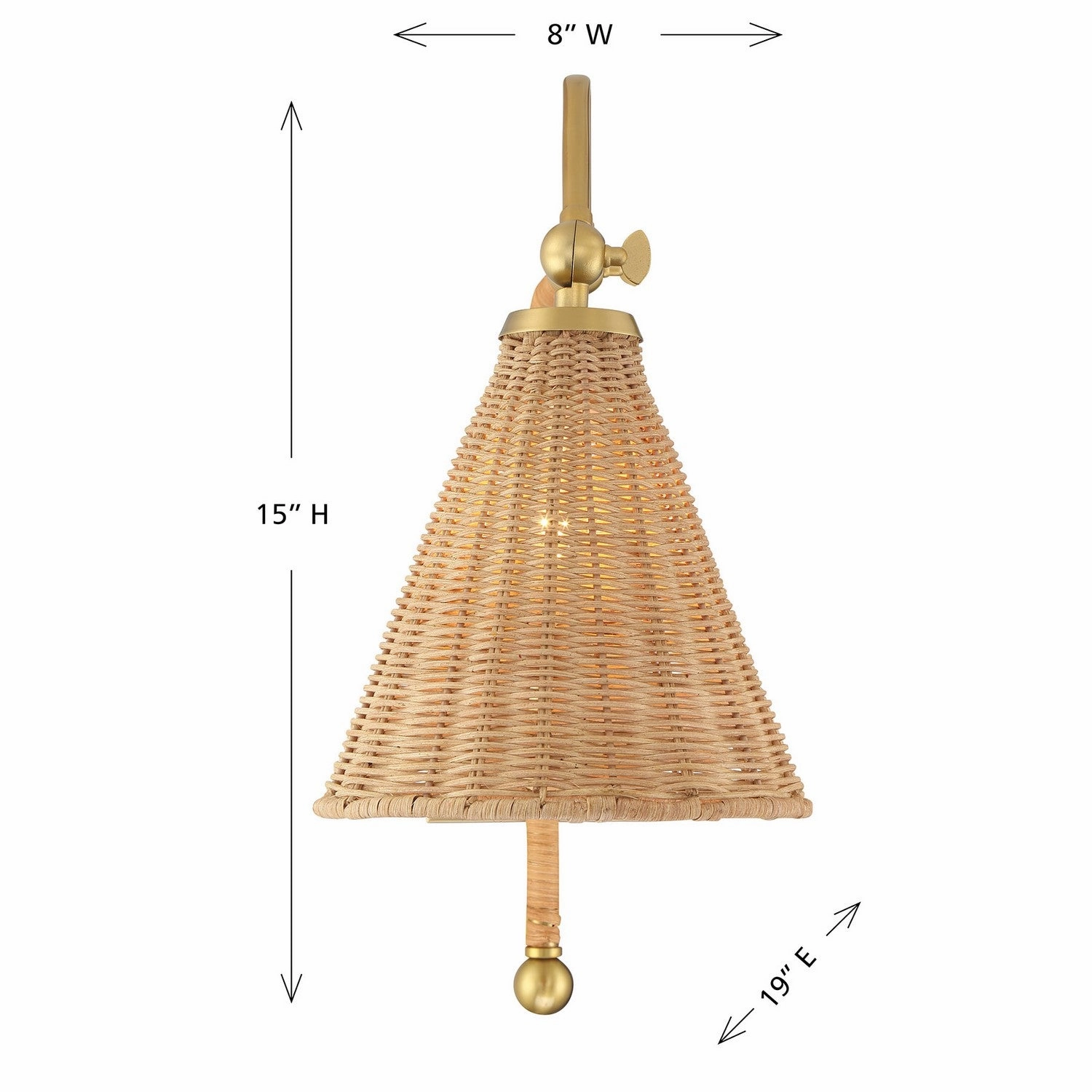 Linell One Light Wall Sconce Warm Brass Budget Wall Lights now available