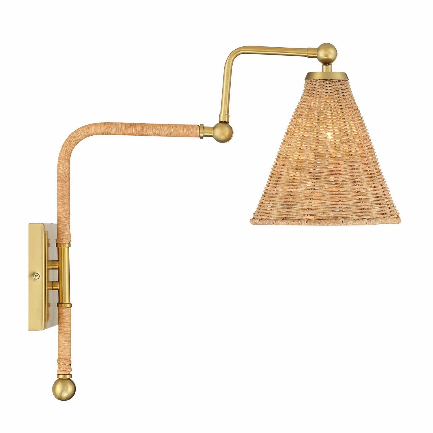 Linell One Light Wall Sconce Warm Brass Budget Wall Lights now available