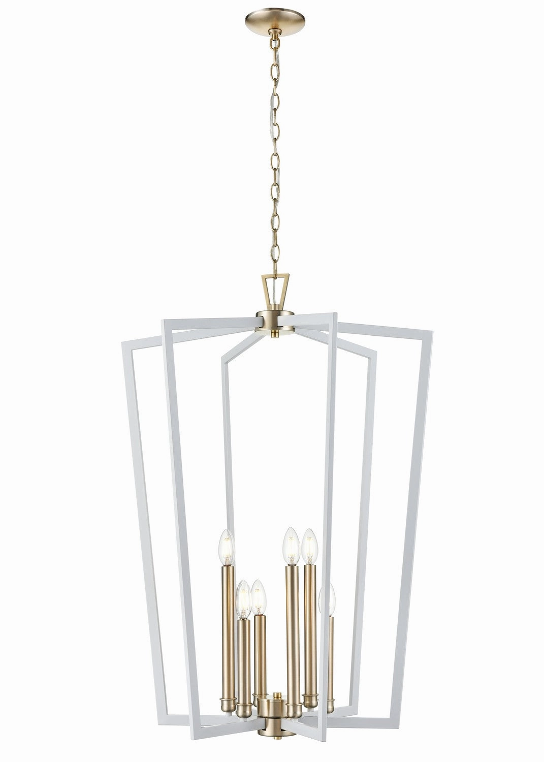 Lizabeth Six Light Pendant Matte White/Modern Gold Ceiling Lights Lighting outlet store