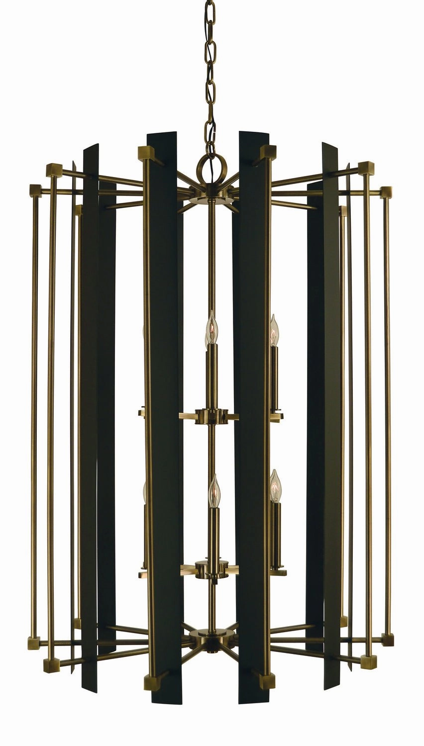Louvre 12 Light Foyer Chandelier Antique Brass w/Matte Black Ceiling Lights Lighting discount price