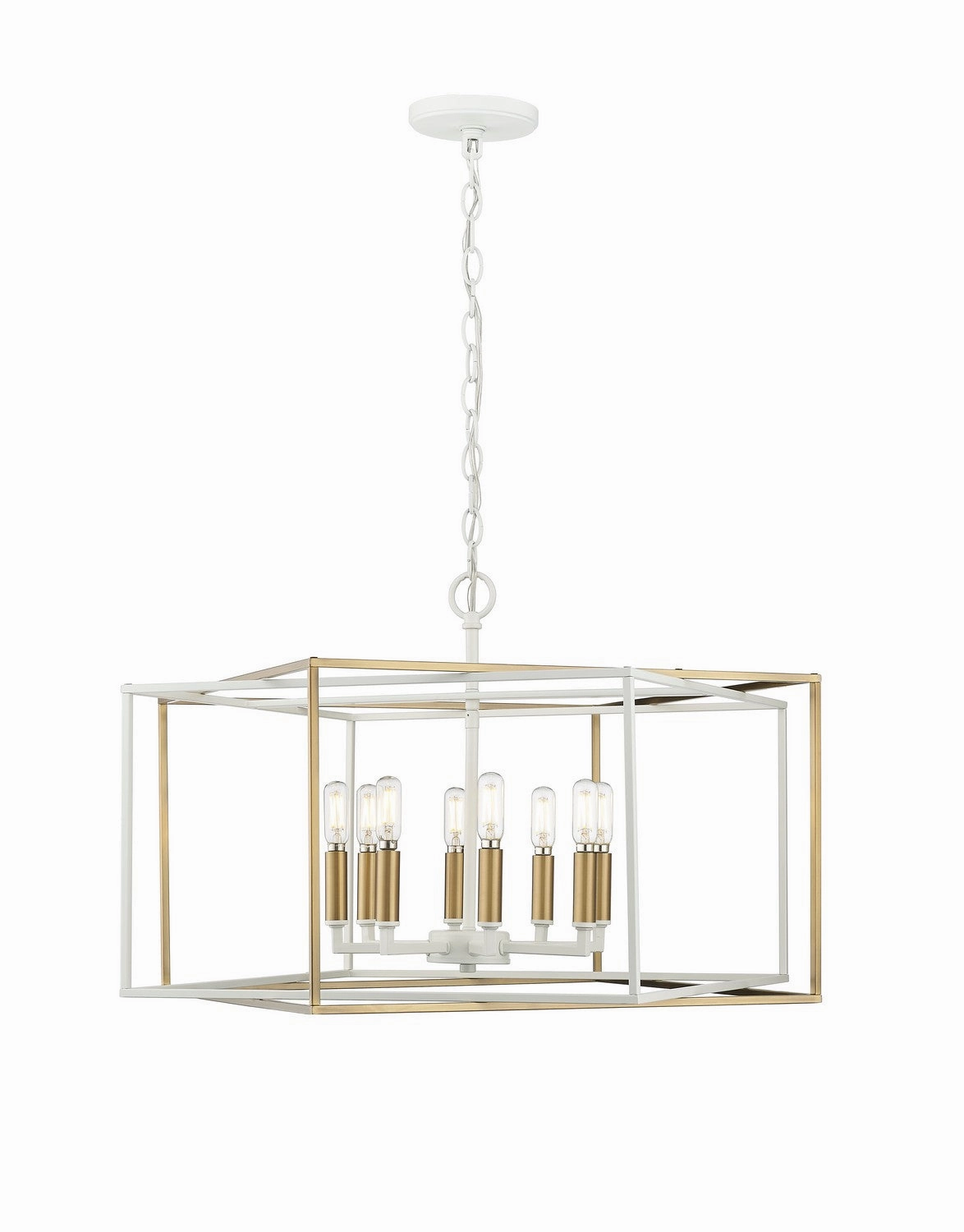Lowe Eight Light Pendant Matte White/Vintage Brass Ceiling Lights Lighting outlet store