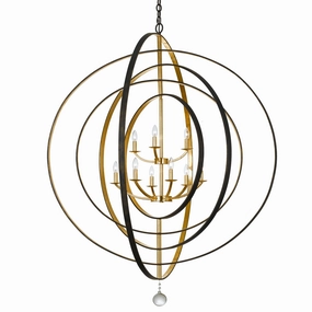 Luna Nine Light Chandelier English Bronze   Antique Gold Ceiling Lights Lighting outlet store