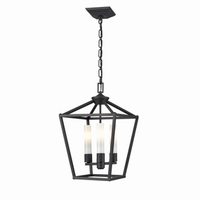 Lundy'S Lane Outdoor Three Light Pendant Black w/Half Opal Glass Outdoor Hanging Lights Lighting best seller