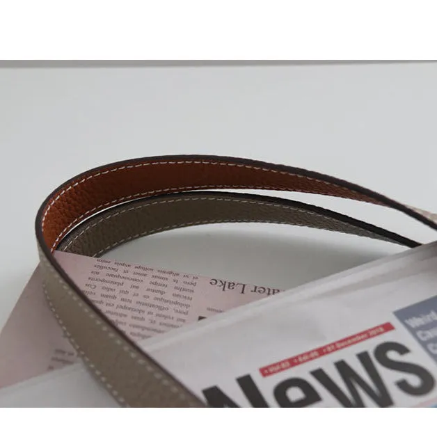 Luxury High-end Pebbled Full Grain Leather Double-Sided Two Tone Tote Bag, Real Genuine Leather Minimalist Oversized Handbag for Everyday & Travel