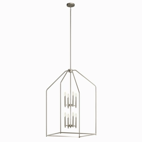 Madden Eight Light Foyer Pendant Brushed Nickel Ceiling Lights Lighting outlet store
