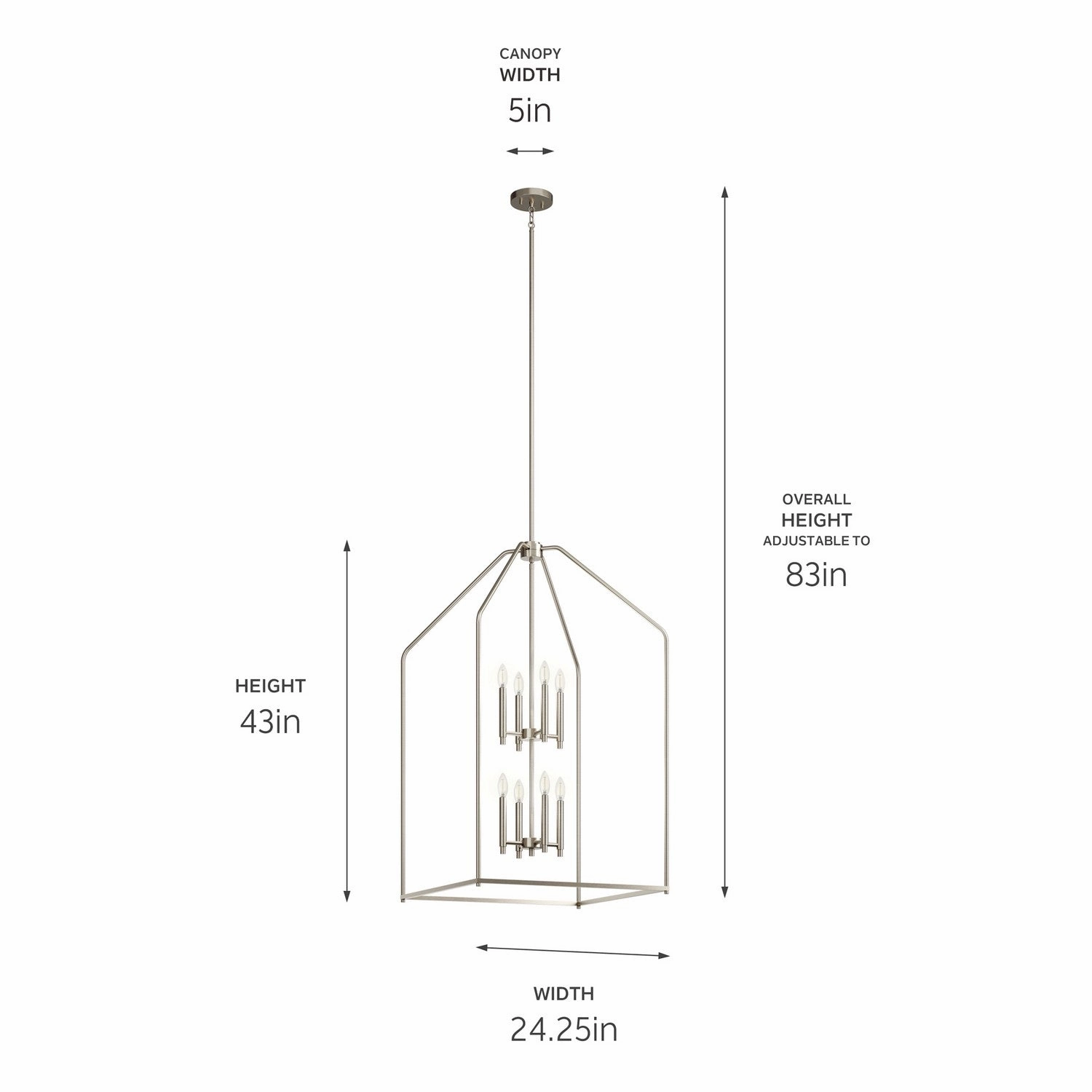 Madden Eight Light Foyer Pendant Brushed Nickel Designer Ceiling Lights for less