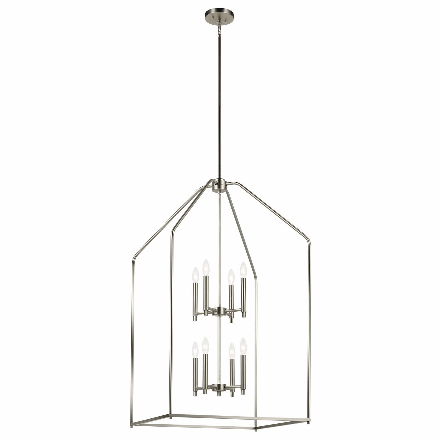 Madden Eight Light Foyer Pendant Brushed Nickel Designer Ceiling Lights for less