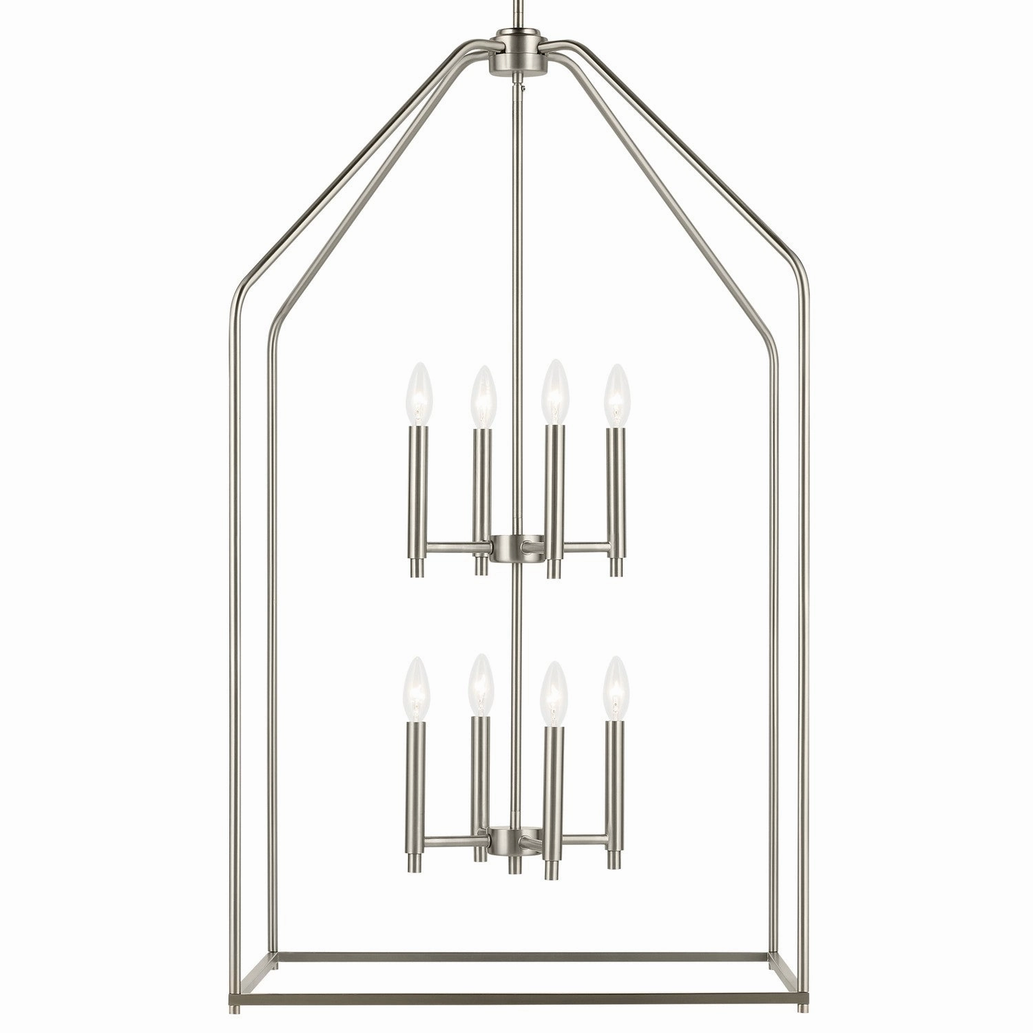 Madden Eight Light Foyer Pendant Brushed Nickel Designer Ceiling Lights for less