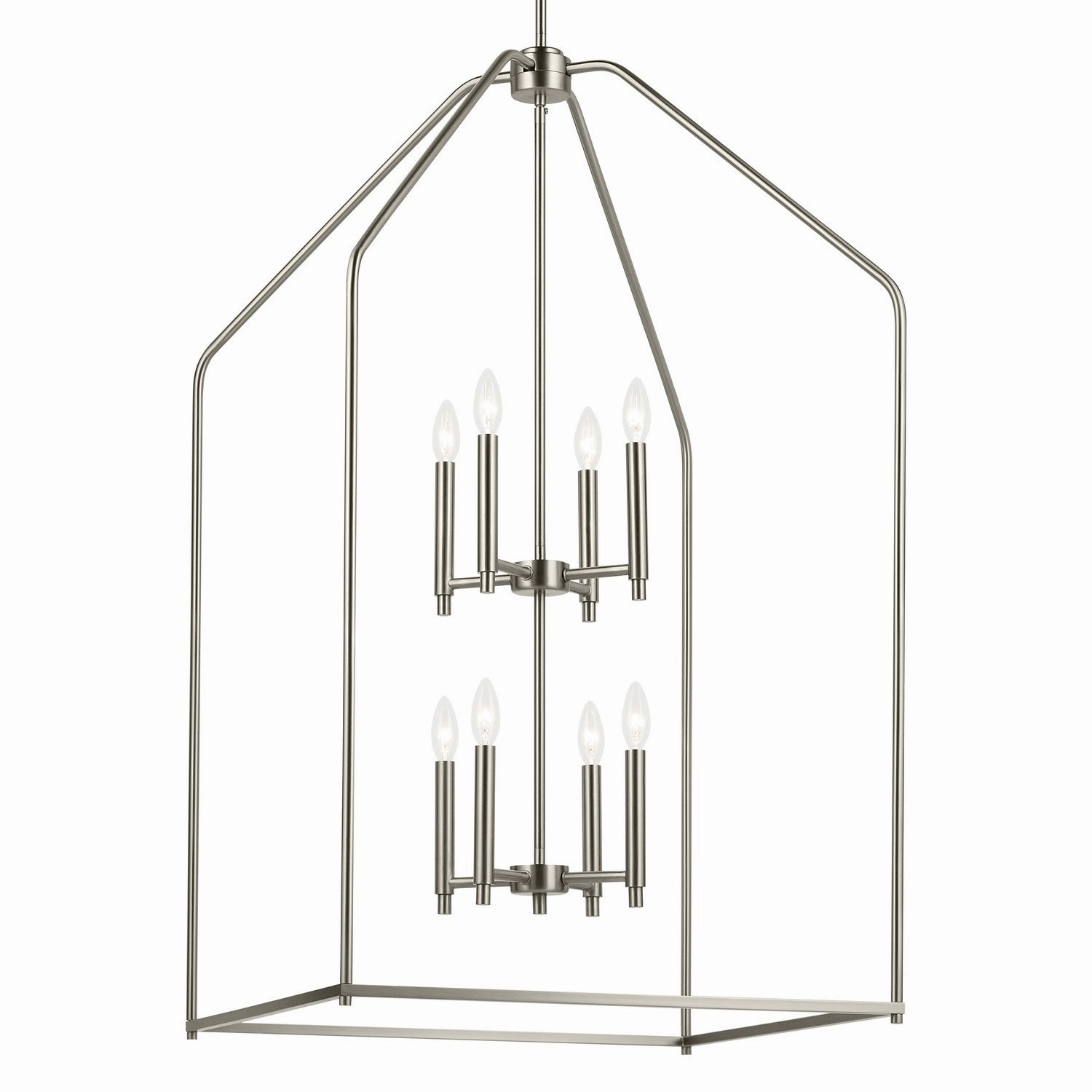 Madden Eight Light Foyer Pendant Brushed Nickel Designer Ceiling Lights for less