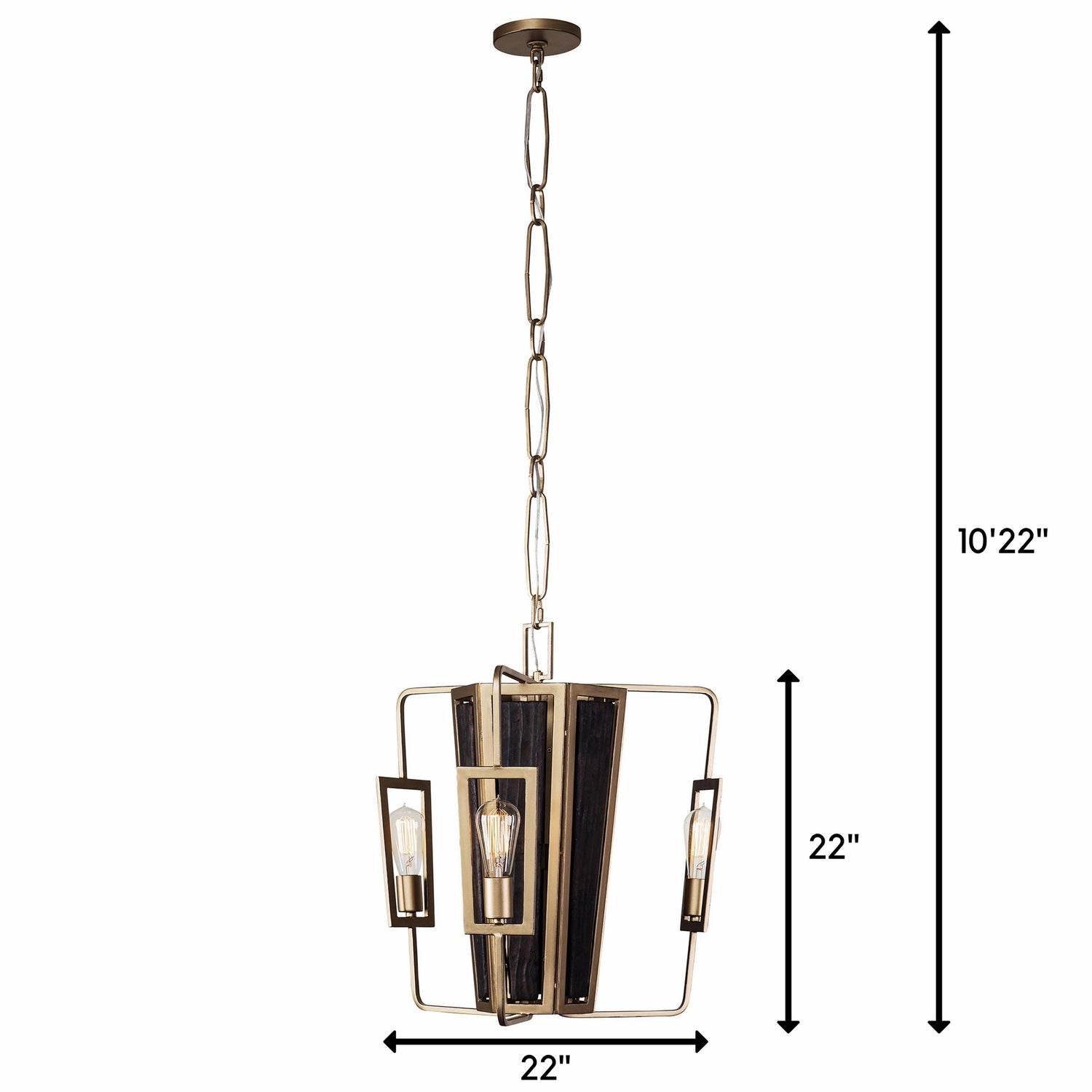 Madeira Three Light Chandelier Rustic Gold Energy-saving Ceiling Lights store