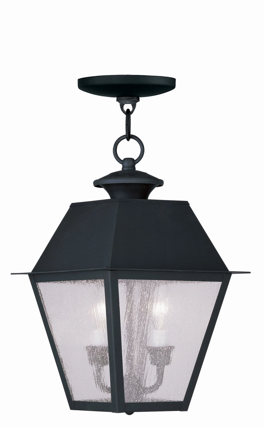 Mansfield Two Light Outdoor Pendant Black Outdoor Hanging Lights Lighting value pack