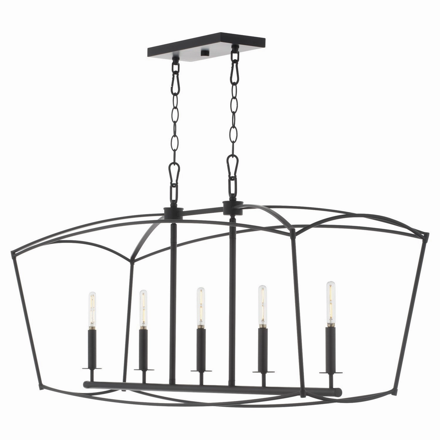 Mantle Five Light Chandelier Matte Black Cheap Ceiling Lights available