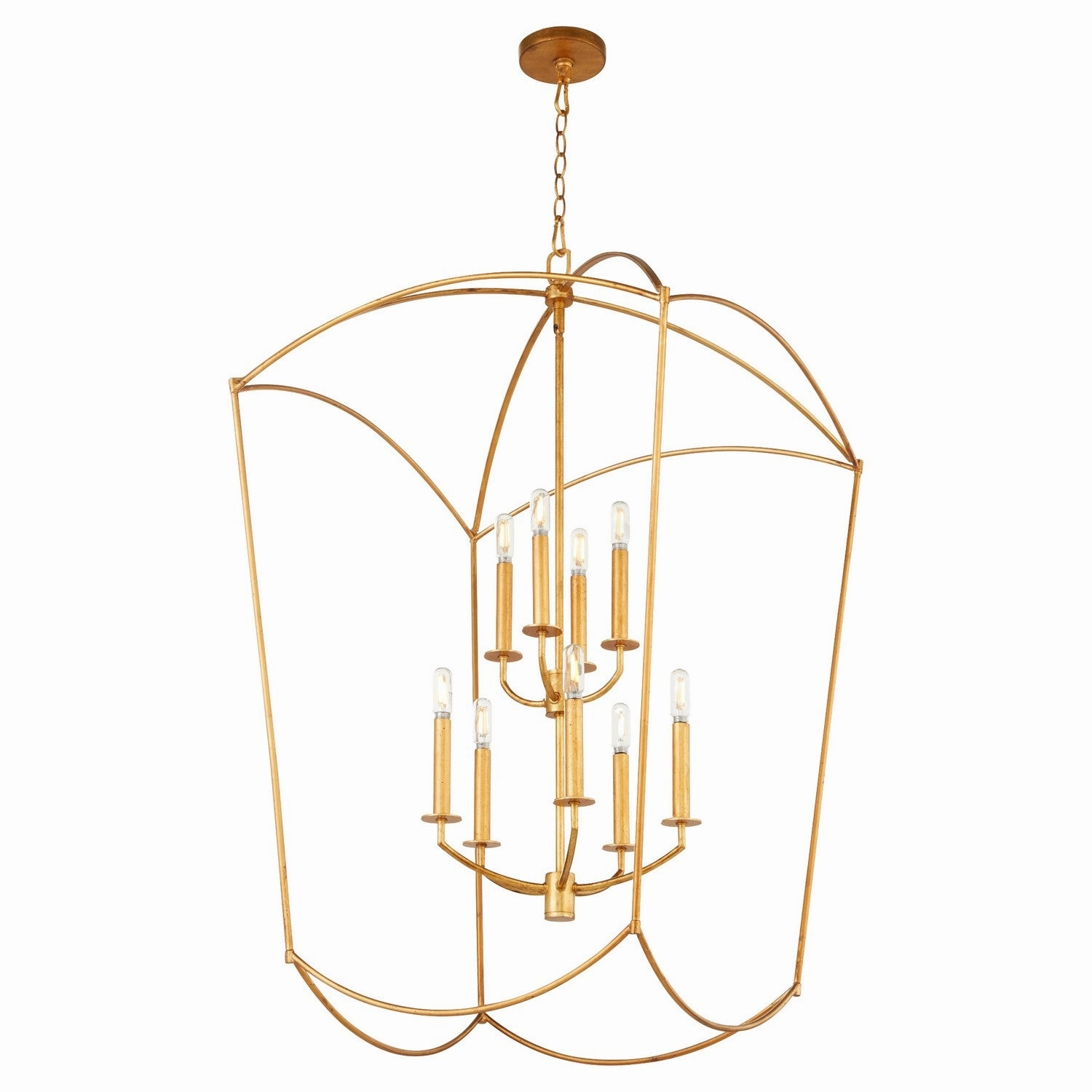 Mantle Nine Light Entry Gold Leaf Designer Ceiling Lights for less