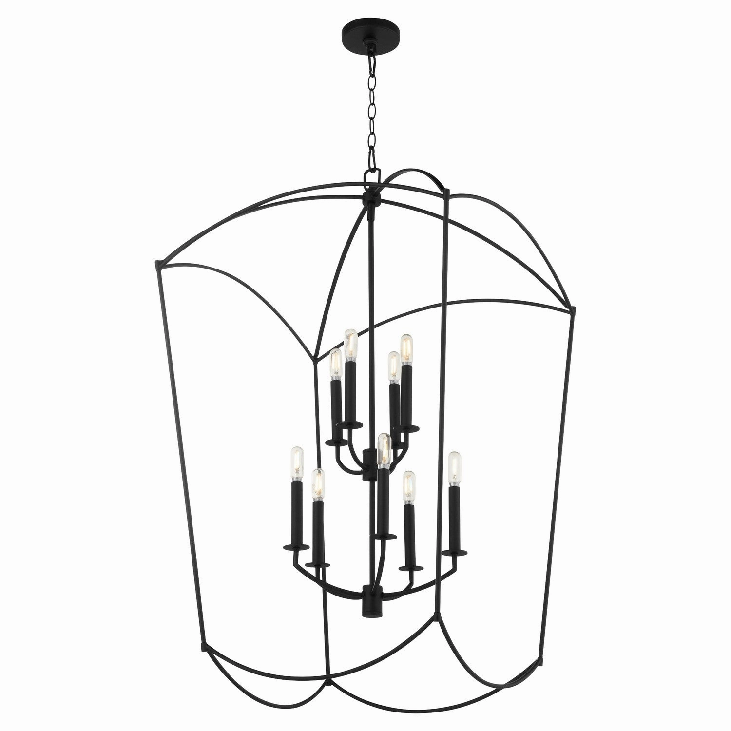 Mantle Nine Light Entry Matte Black Designer Ceiling Lights for less