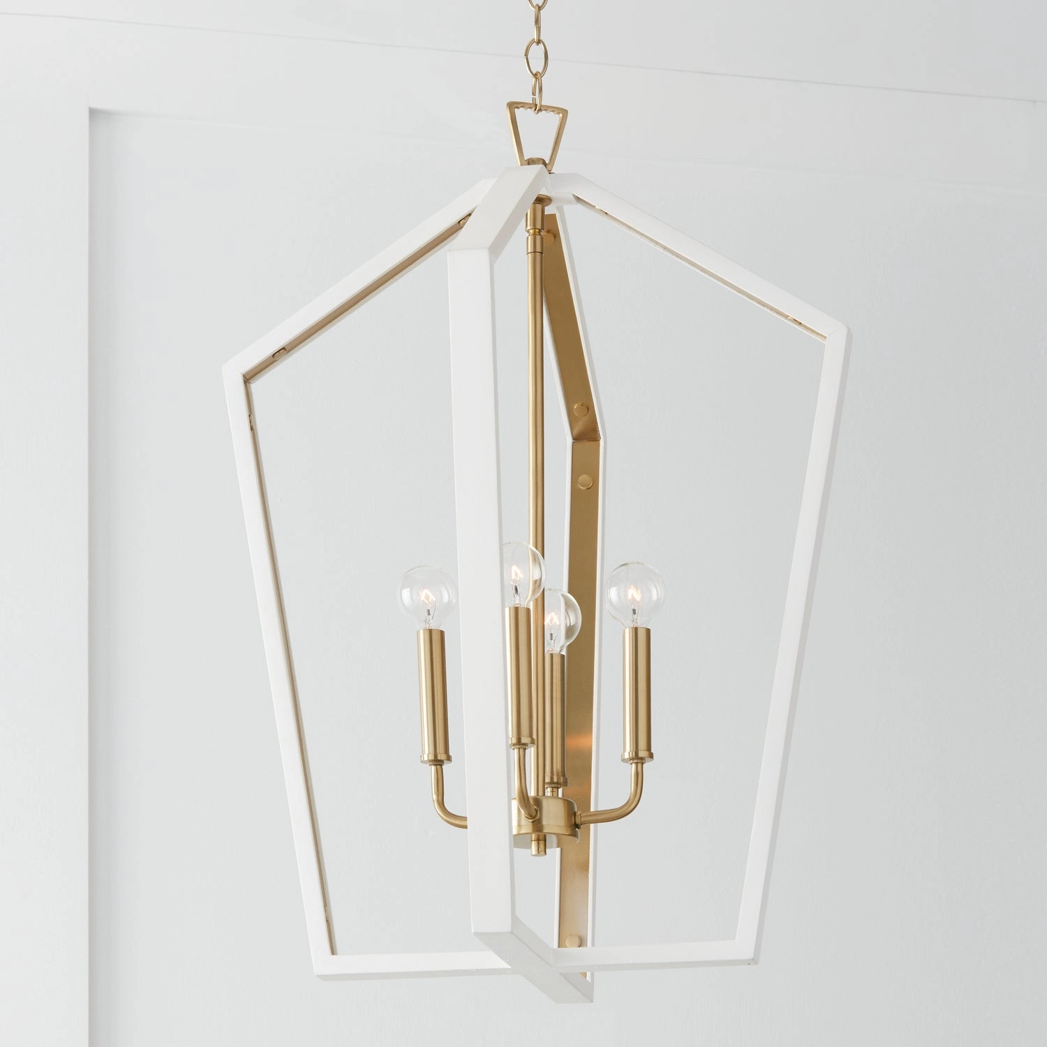 Maren Four Light Pendant Flat White and Matte Brass Ceiling Light Fixtures on sale