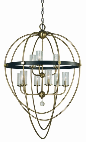 Margaux Nine Light Foyer Chandelier Antique Brass w/Matte Black Ceiling Lights Lighting discount price