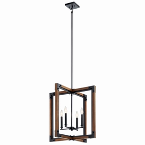 Marimount Four Light Foyer Pendant Auburn Stained Ceiling Lights Lighting outlet store
