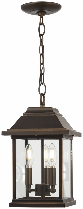 Mariner'S Pointe Three Light Chain Hung Lantern Oil Rubbed Bronze W/ Gold High Outdoor Hanging Lights Lighting premium