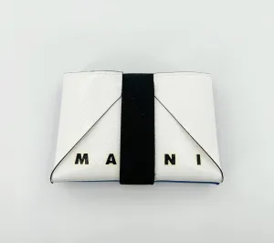 Marni Polyester Document Holder - White/Navy